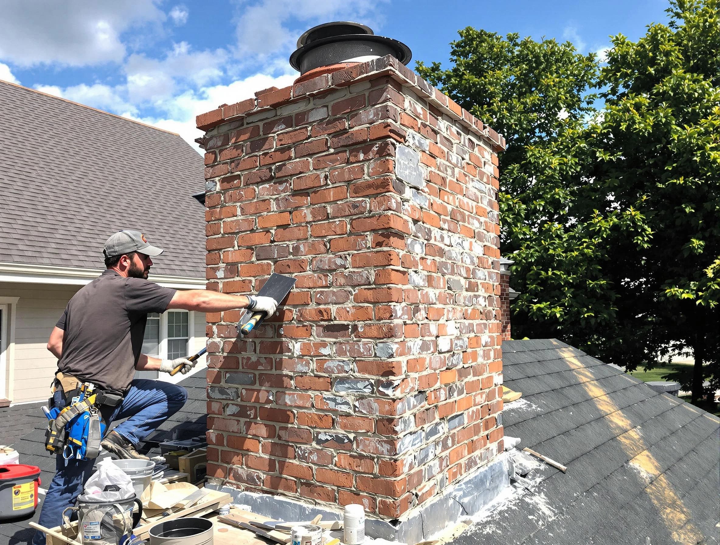 Completed chimney rebuild by El Reno Chimney Sweep in El Reno, OK