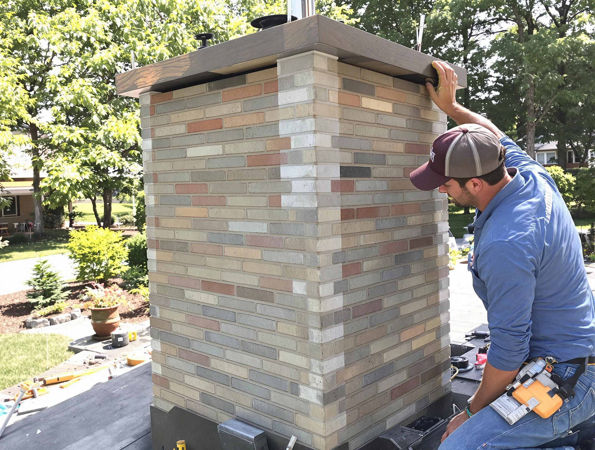 El Reno Chimney Sweep completing a modern chimney remodel in El Reno, OK