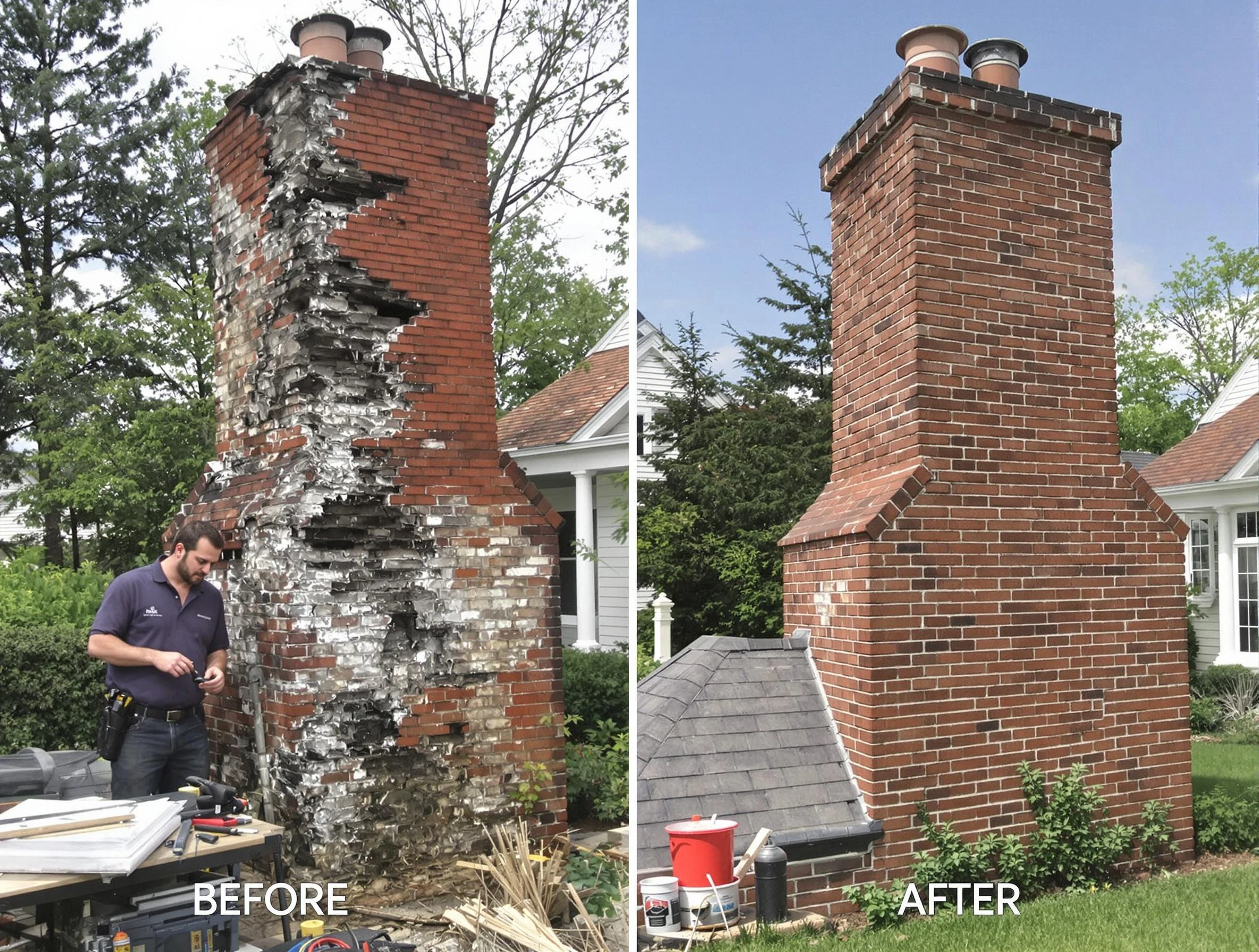El Reno Chimney Sweep performing a full chimney restoration in El Reno, OK