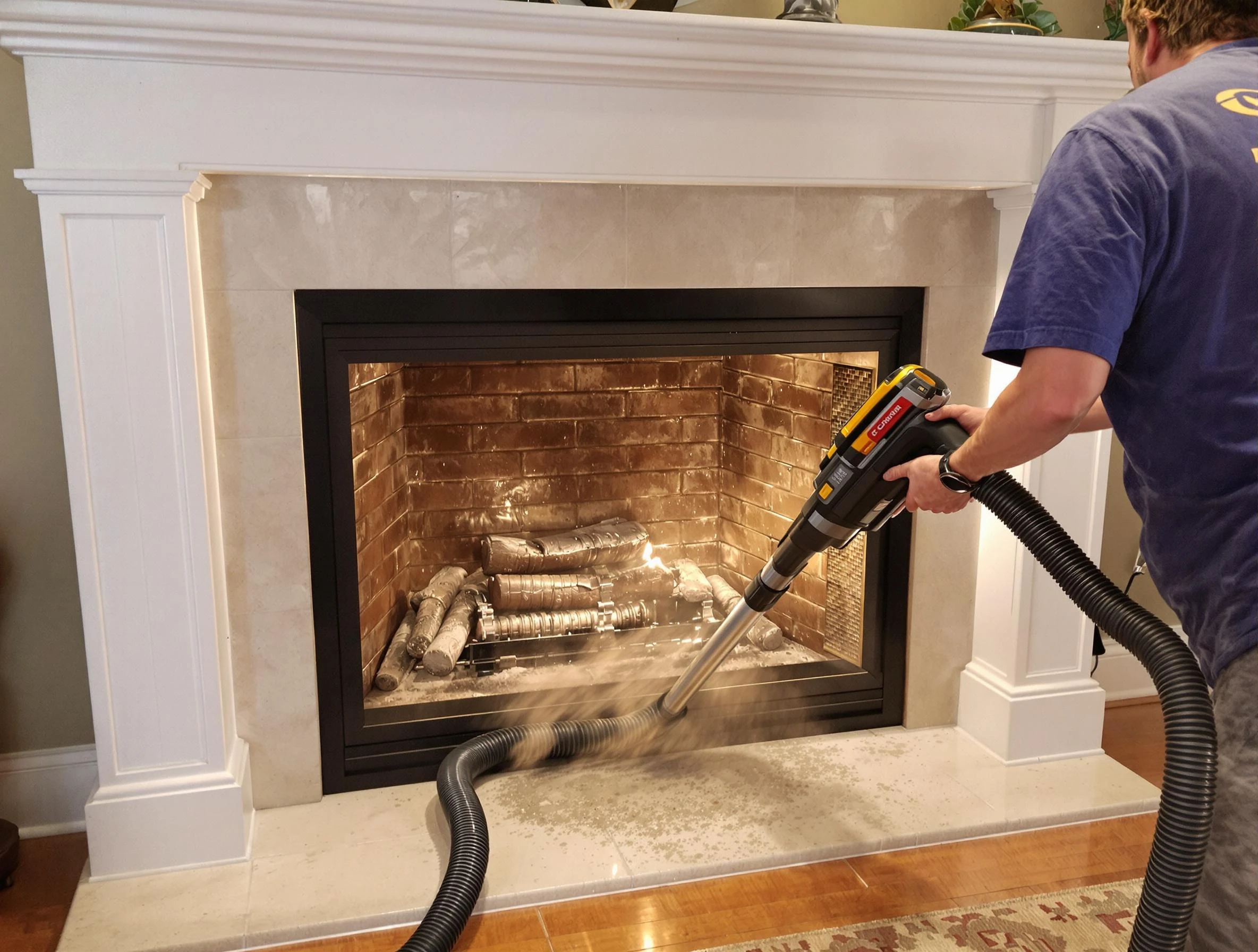 Fireplace cleaning performed by El Reno Chimney Sweep in El Reno, OK