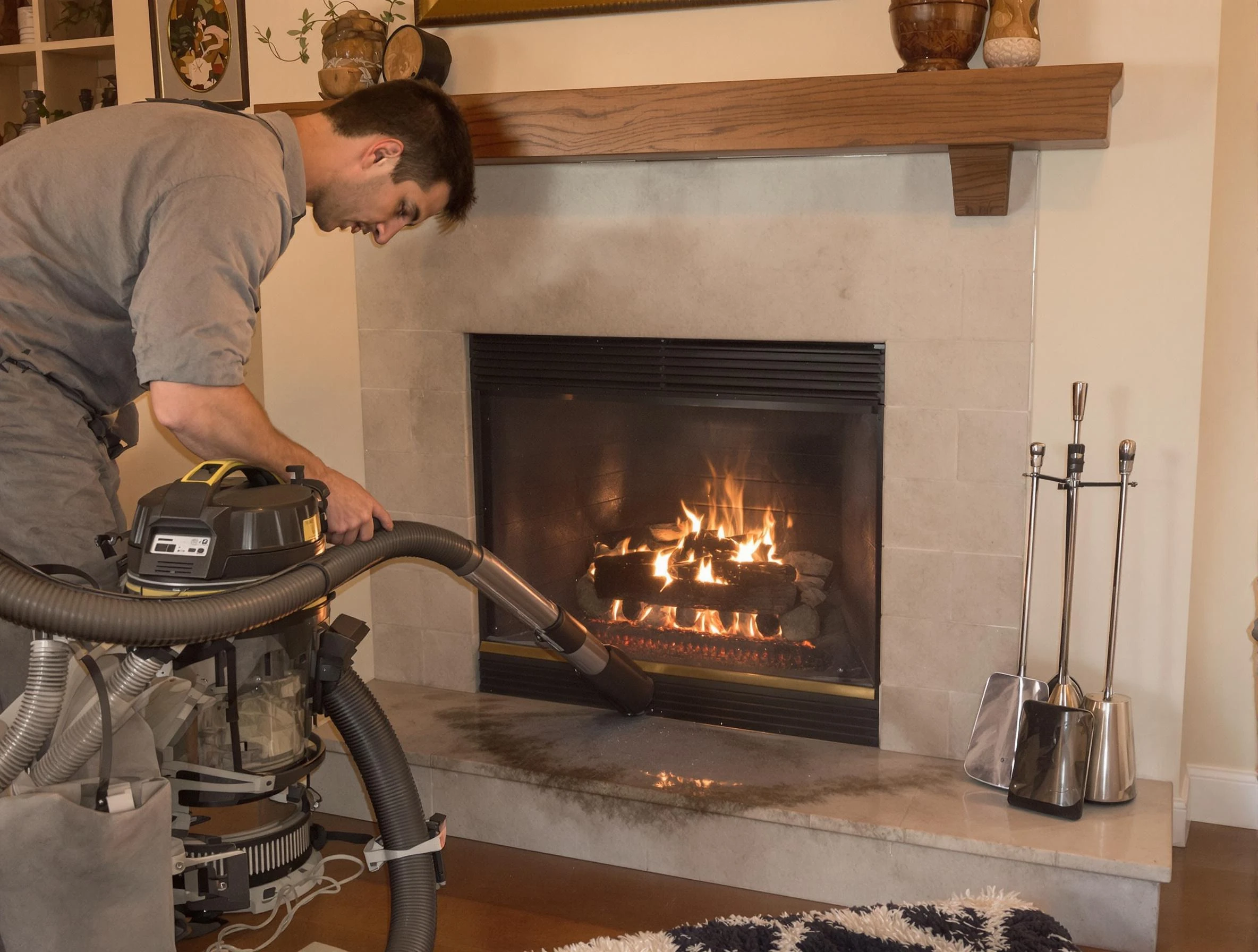 Routine fireplace upkeep by El Reno Chimney Sweep in El Reno, OK