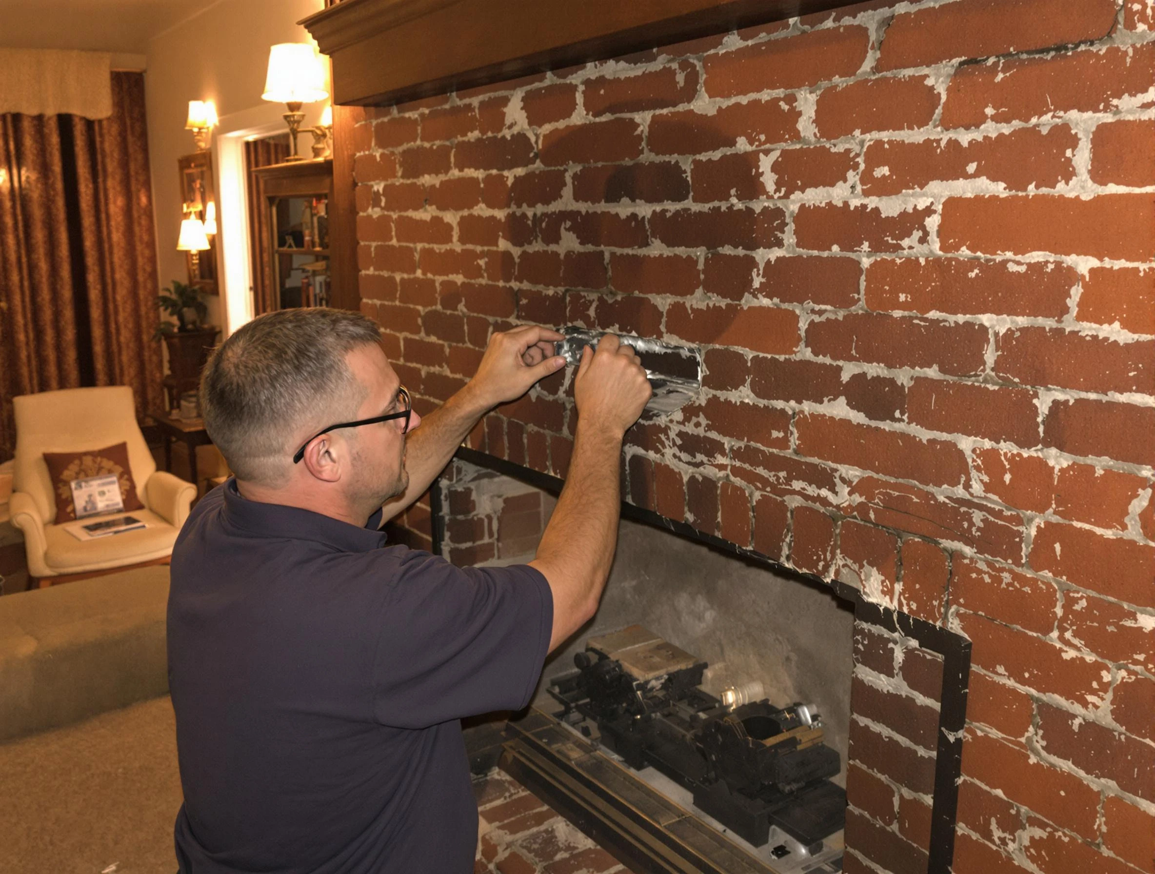El Reno Chimney Sweep expert fixing a fireplace in El Reno, OK